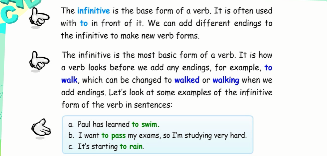 Function of verbs - infinitives 